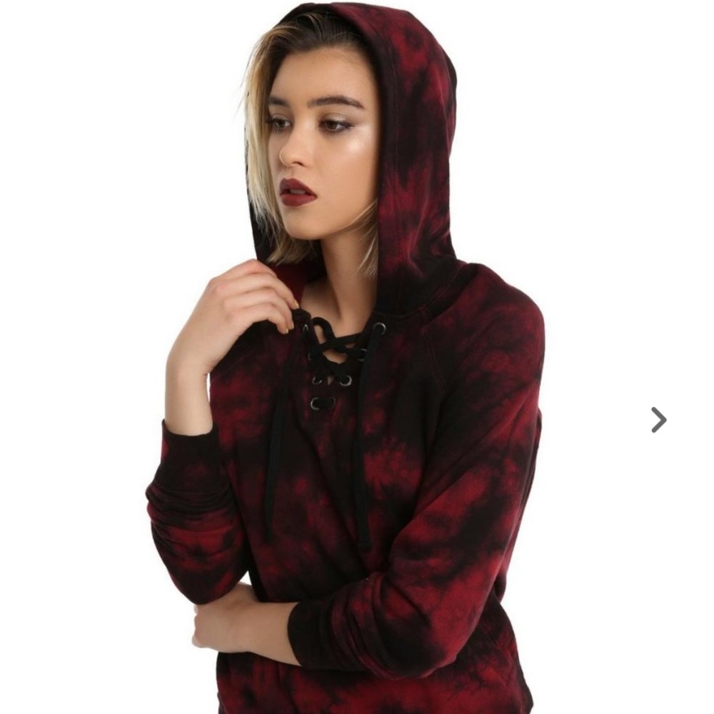 Hot Topic black & red tie dye hoodie XXL Goth rock punk